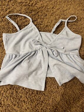 Garage Light Gray Ribbed Tie-Front Cami - Women